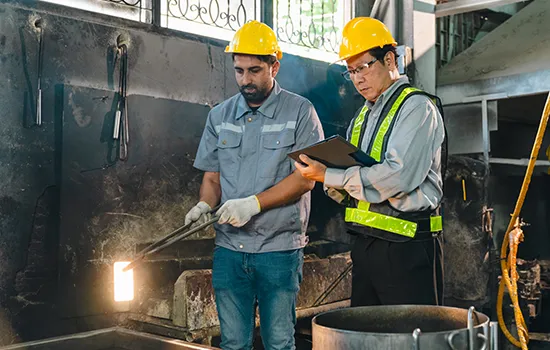 Quality inspection of an industrial steel casting
