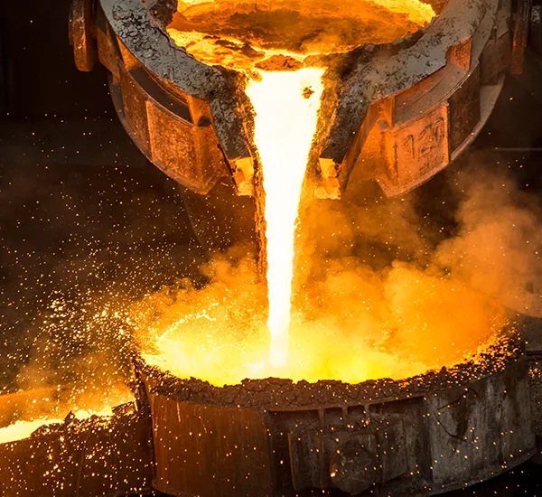 Manganese steel casting foundry and molten metal production